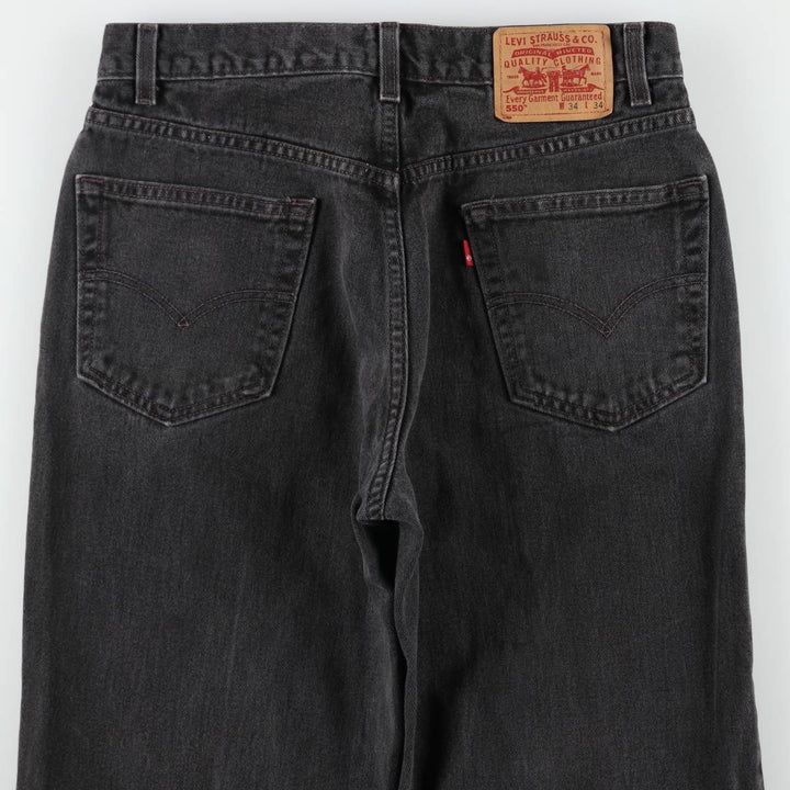 00'S Levi's 550 Relaxed Fit Black Denim Tapered Denim Pants Men's W32 cotton black type Vintage Second Hand
