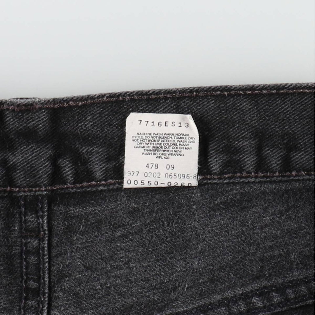 00'S Levi's 550 Relaxed Fit Black Denim Tapered Denim Pants Men's W34 cotton black type Vintage Second Hand