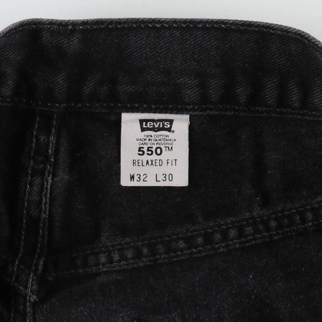 00'S Levi's 550 Relaxed Fit Black Denim Tapered Denim Pants Men's W31 cotton black type Vintage Second Hand