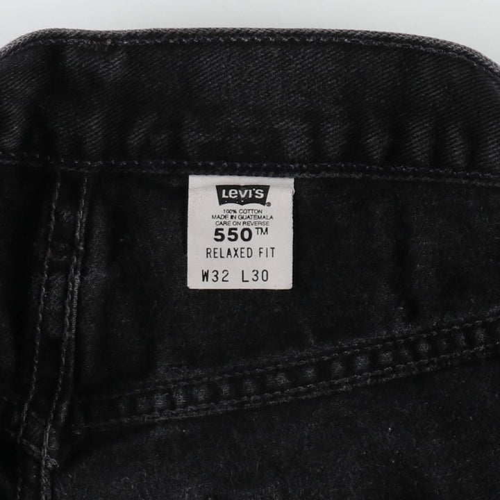 00'S Levi's 550 Relaxed Fit Black Denim Tapered Denim Pants Men's W31 cotton black type Vintage Second Hand