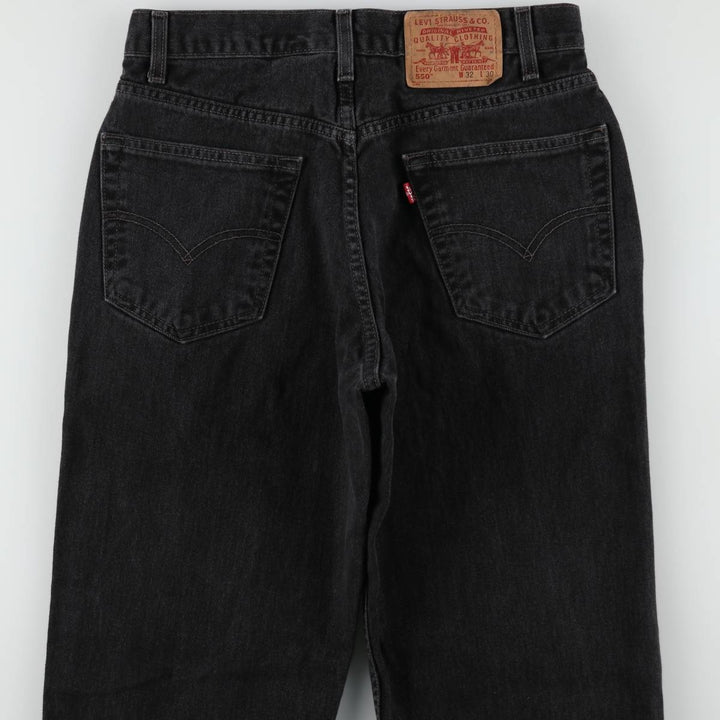 00'S Levi's 550 Relaxed Fit Black Denim Tapered Denim Pants Men's W31 cotton black type Vintage Second Hand