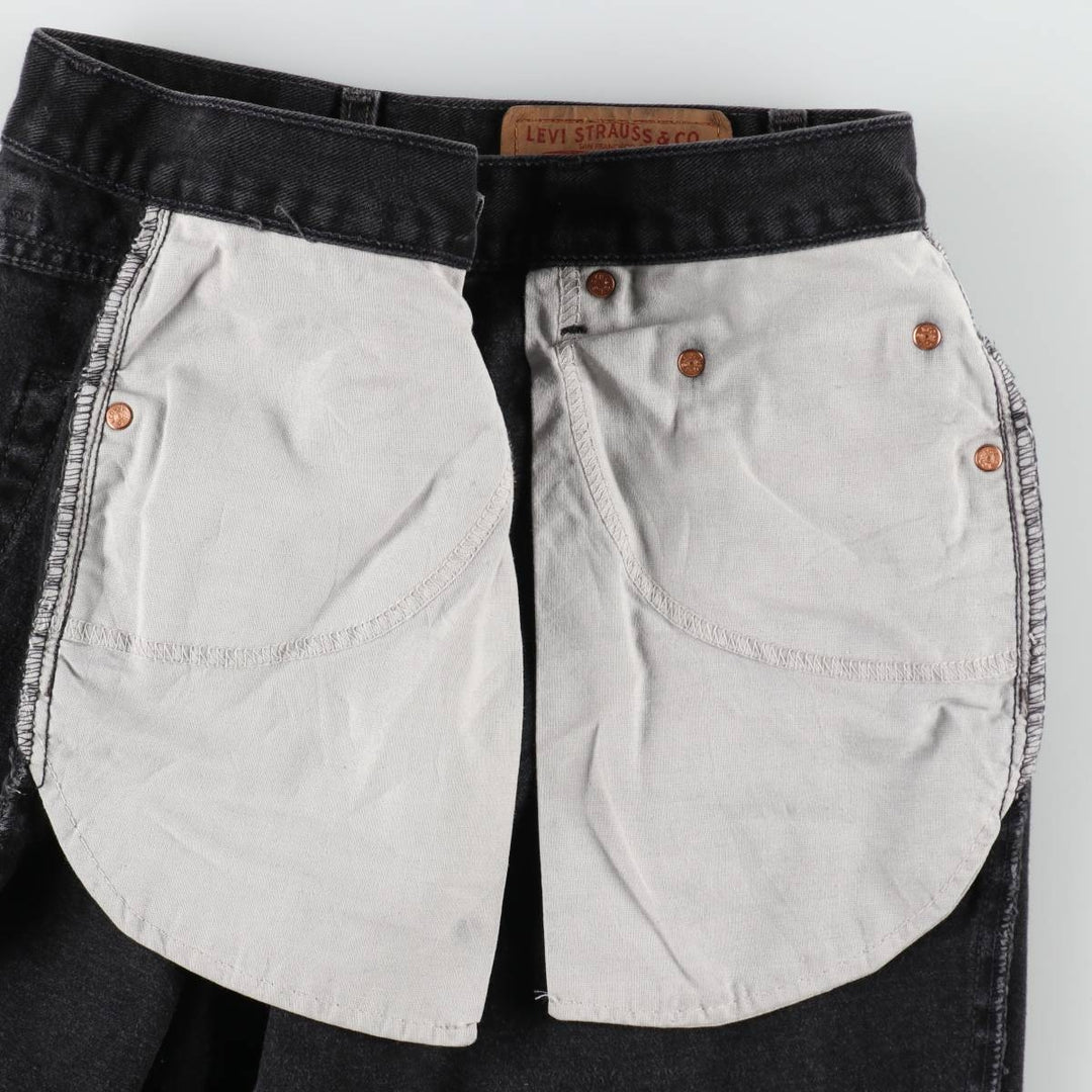 00'S Levi's 550 Relaxed Fit Black Denim Tapered Denim Pants Men's W31 cotton black type Vintage Second Hand