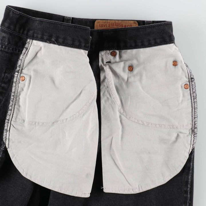 00'S Levi's 550 Relaxed Fit Black Denim Tapered Denim Pants Men's W31 cotton black type Vintage Second Hand