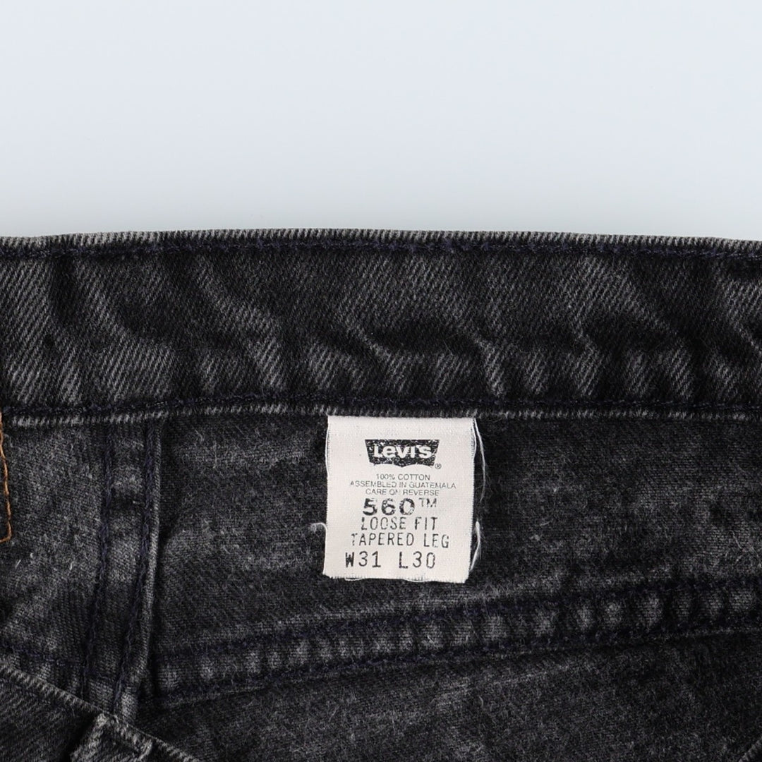 90'S Levi's 560 Loose Fit Tapered Leg Orange Tab Tapered Denim Pants, Men's W30 (approx.), Vintage cotton black type Vintage Second Hand