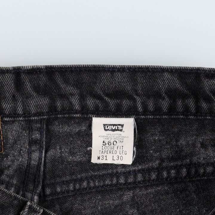 90'S Levi's 560 Loose Fit Tapered Leg Orange Tab Tapered Denim Pants, Men's W30 (approx.), Vintage cotton black type Vintage Second Hand