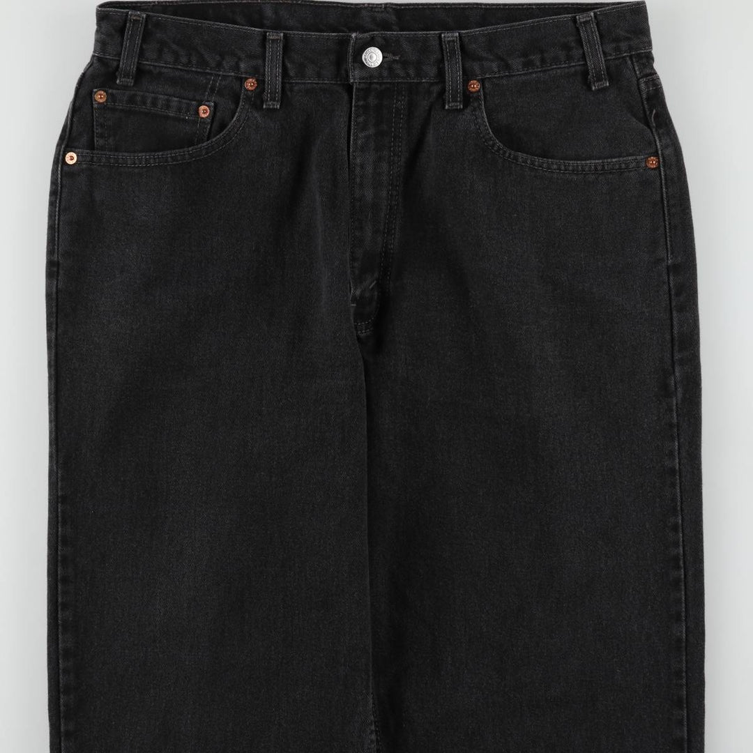 2000'S Levi's 550 Relaxed Fit Black Denim Tapered Jeans, Made in Canada, Men's W35 (approx.) cotton black type Vintage Second Hand
