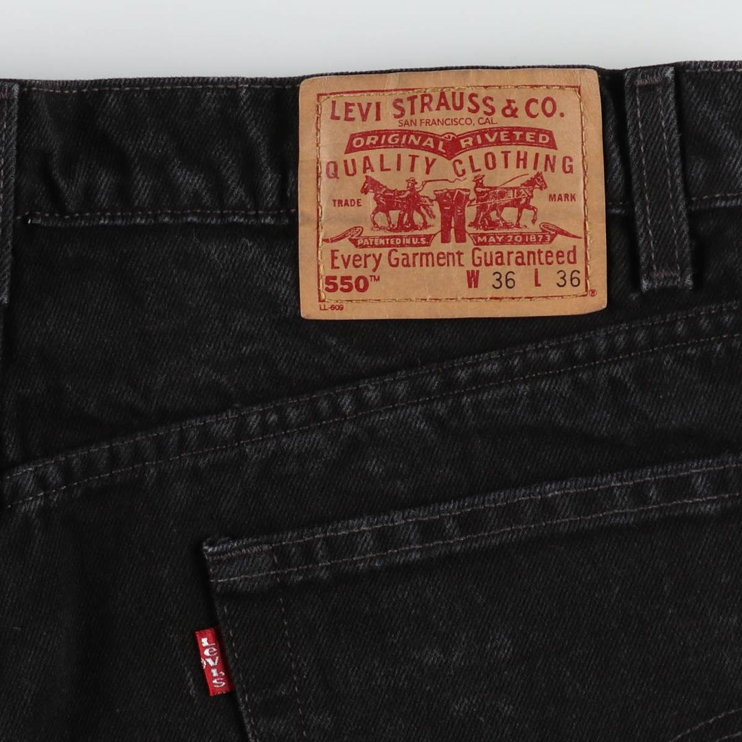 90'S Levi's 550 Relaxed Fit Black Denim Tapered Denim Pants Men's W34 Vintage cotton black type Vintage Second Hand