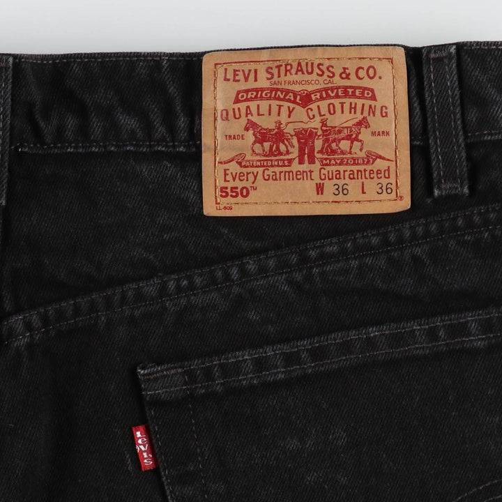 90'S Levi's 550 Relaxed Fit Black Denim Tapered Denim Pants Men's W34 Vintage cotton black type Vintage Second Hand