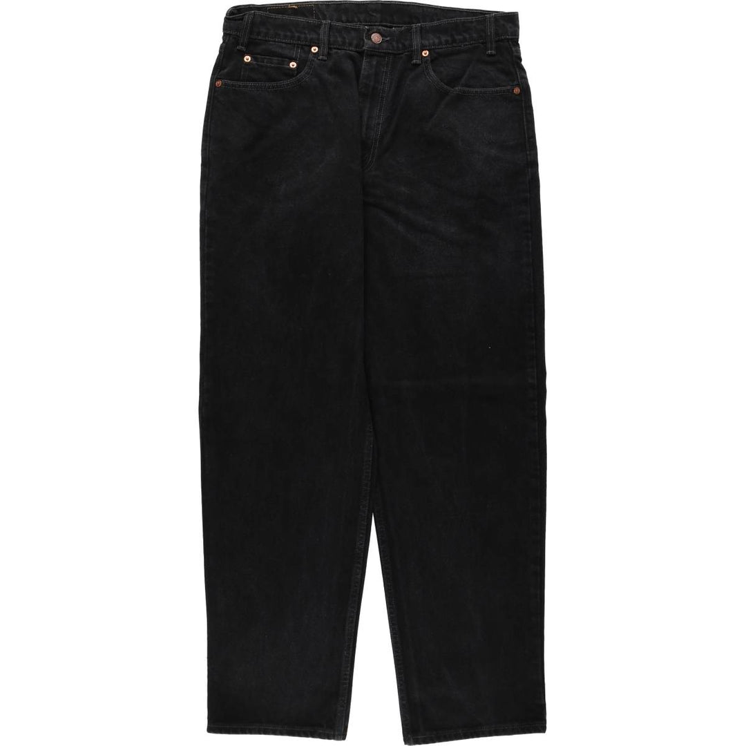 1990'S Levi's 550 Relaxed Fit Black Denim Tapered Jeans, Made in Canada, Men's Size W36 (approx.), Vintage cotton black type Vintage Second Hand