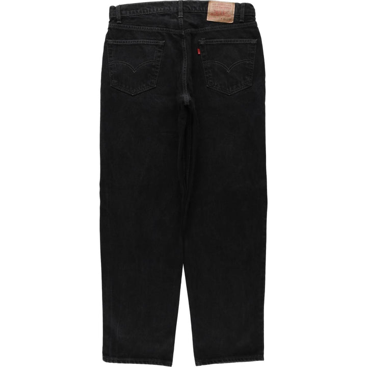 1990'S Levi's 550 Relaxed Fit Black Denim Tapered Jeans, Made in Canada, Men's Size W36 (approx.), Vintage cotton black type Vintage Second Hand