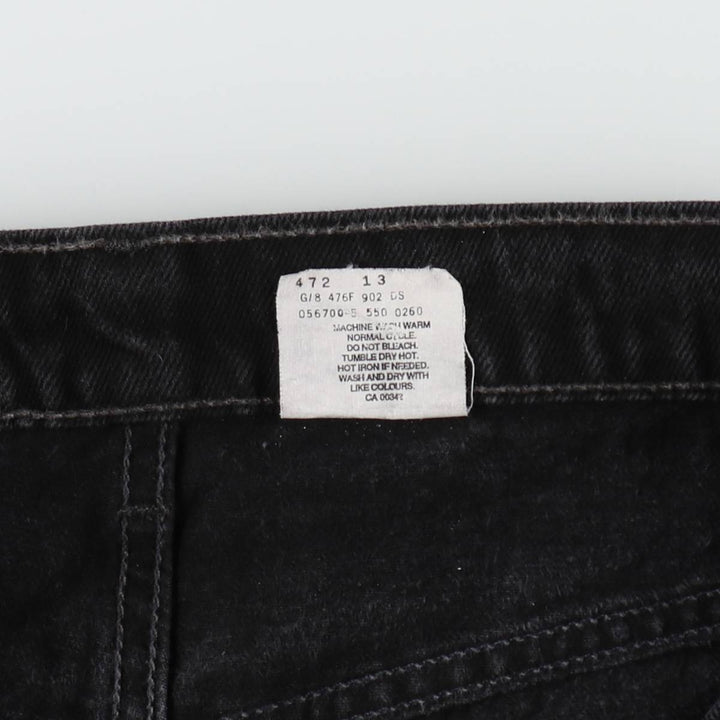 1990'S Levi's 550 Relaxed Fit Black Denim Tapered Jeans, Made in Canada, Men's Size W36 (approx.), Vintage cotton black type Vintage Second Hand
