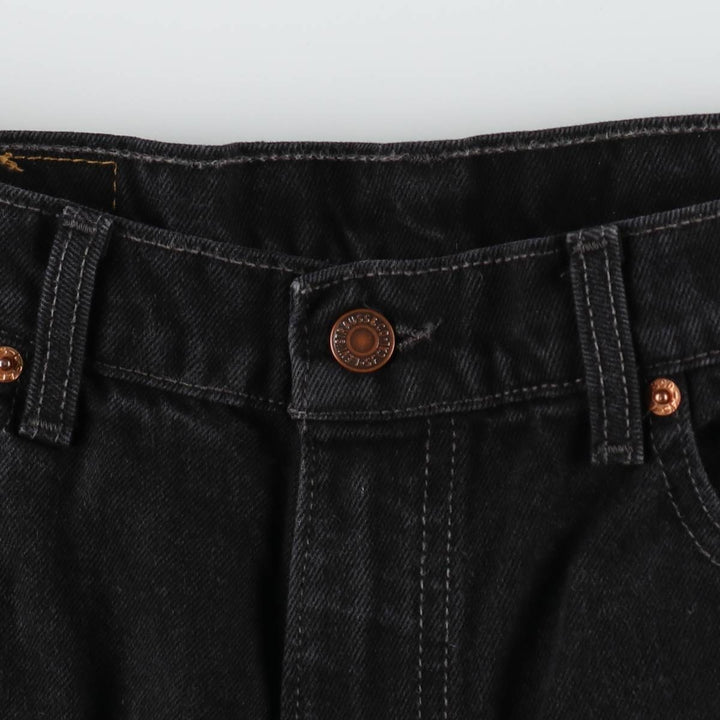 1990'S Levi's 550 Relaxed Fit Black Denim Tapered Jeans, Made in Canada, Men's Size W36 (approx.), Vintage cotton black type Vintage Second Hand