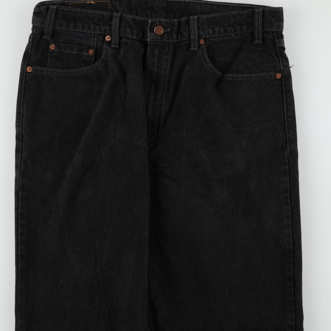 1990'S Levi's 550 Relaxed Fit Black Denim Tapered Jeans, Made in Canada, Men's Size W36 (approx.), Vintage cotton black type Vintage Second Hand