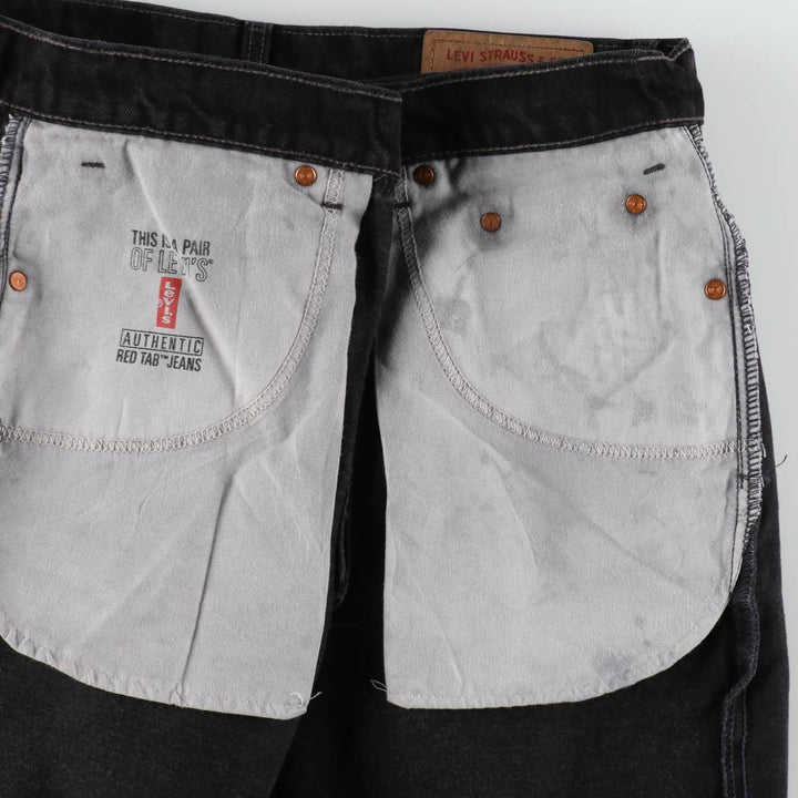 1990'S Levi's 550 Relaxed Fit Black Denim Tapered Jeans, Made in Canada, Men's Size W36 (approx.), Vintage cotton black type Vintage Second Hand