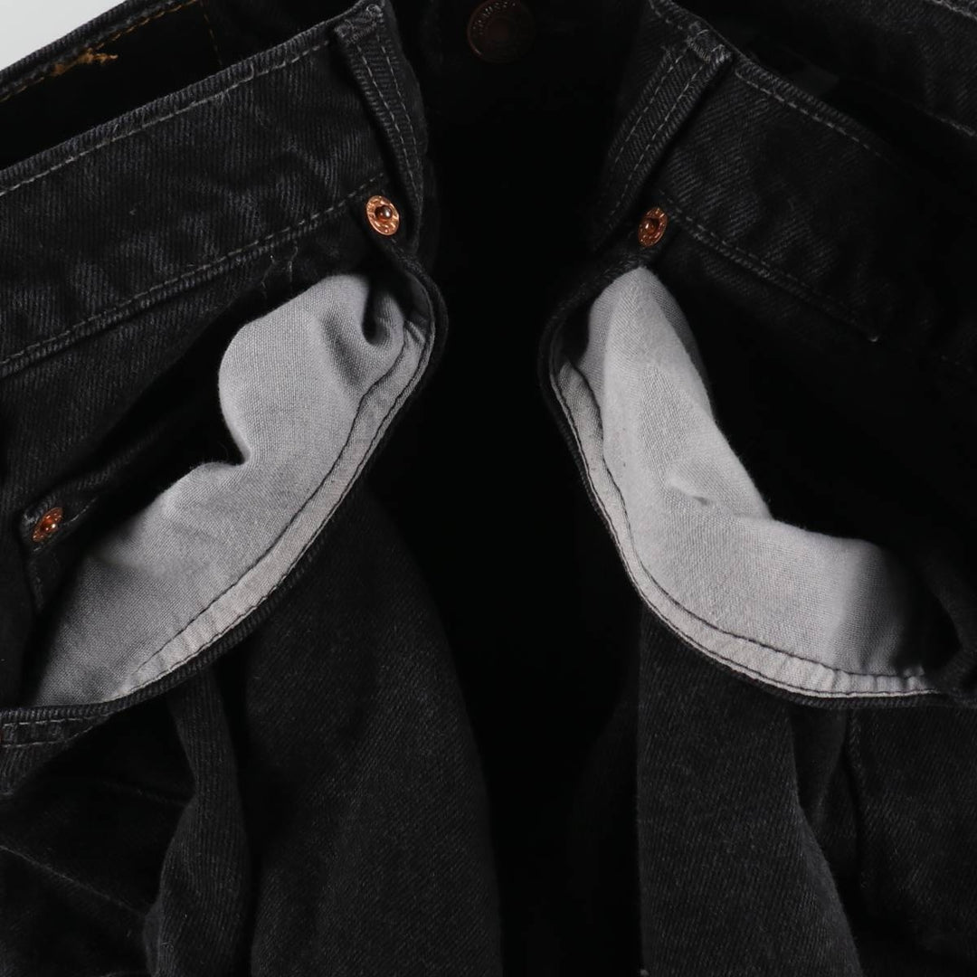 1990'S Levi's 550 Relaxed Fit Black Denim Tapered Jeans, Made in Canada, Men's Size W36 (approx.), Vintage cotton black type Vintage Second Hand