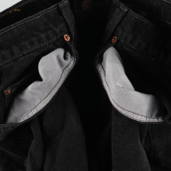 1990'S Levi's 550 Relaxed Fit Black Denim Tapered Jeans, Made in Canada, Men's Size W36 (approx.), Vintage cotton black type Vintage Second Hand
