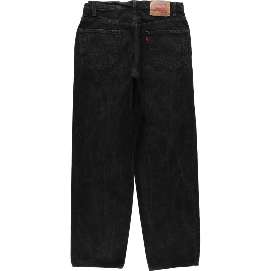 90'S Levi's 550 Relaxed Fit Black Denim Tapered Jeans, Men's Size W32 (approx.), Vintage cotton black type Vintage Second Hand