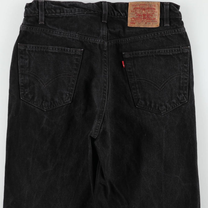 90'S Levi's 550 Relaxed Fit Black Denim Tapered Jeans, Men's Size W32 (approx.), Vintage cotton black type Vintage Second Hand