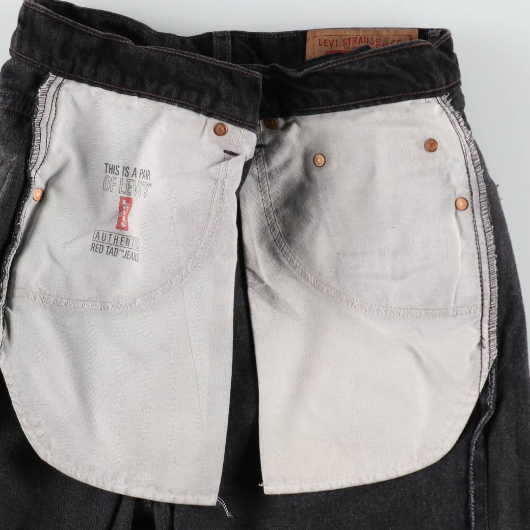 90'S Levi's 550 Relaxed Fit Black Denim Tapered Jeans, Men's Size W32 (approx.), Vintage cotton black type Vintage Second Hand