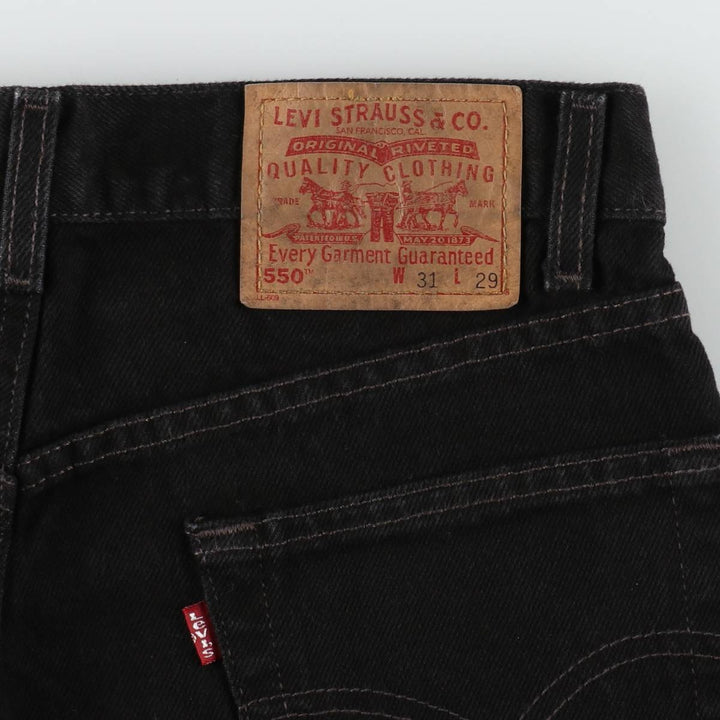 2000'S Levi's 550 Relaxed Fit Tapered Denim Pants, Black, Men's, Size W30 cotton black type Vintage Second Hand