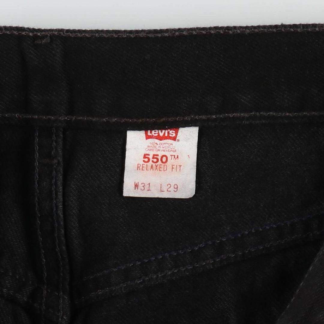 2000'S Levi's 550 Relaxed Fit Tapered Denim Pants, Black, Men's, Size W30 cotton black type Vintage Second Hand