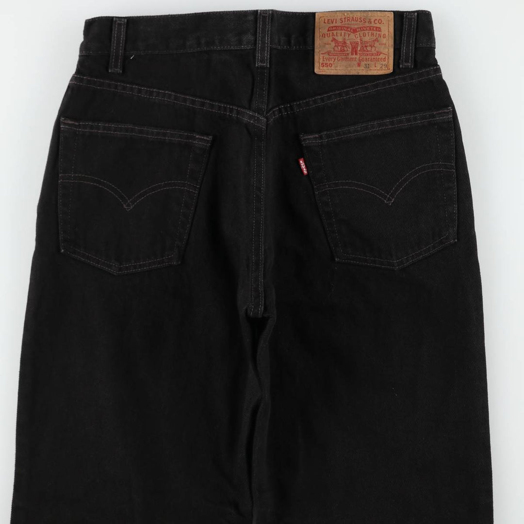 2000'S Levi's 550 Relaxed Fit Tapered Denim Pants, Black, Men's, Size W30 cotton black type Vintage Second Hand