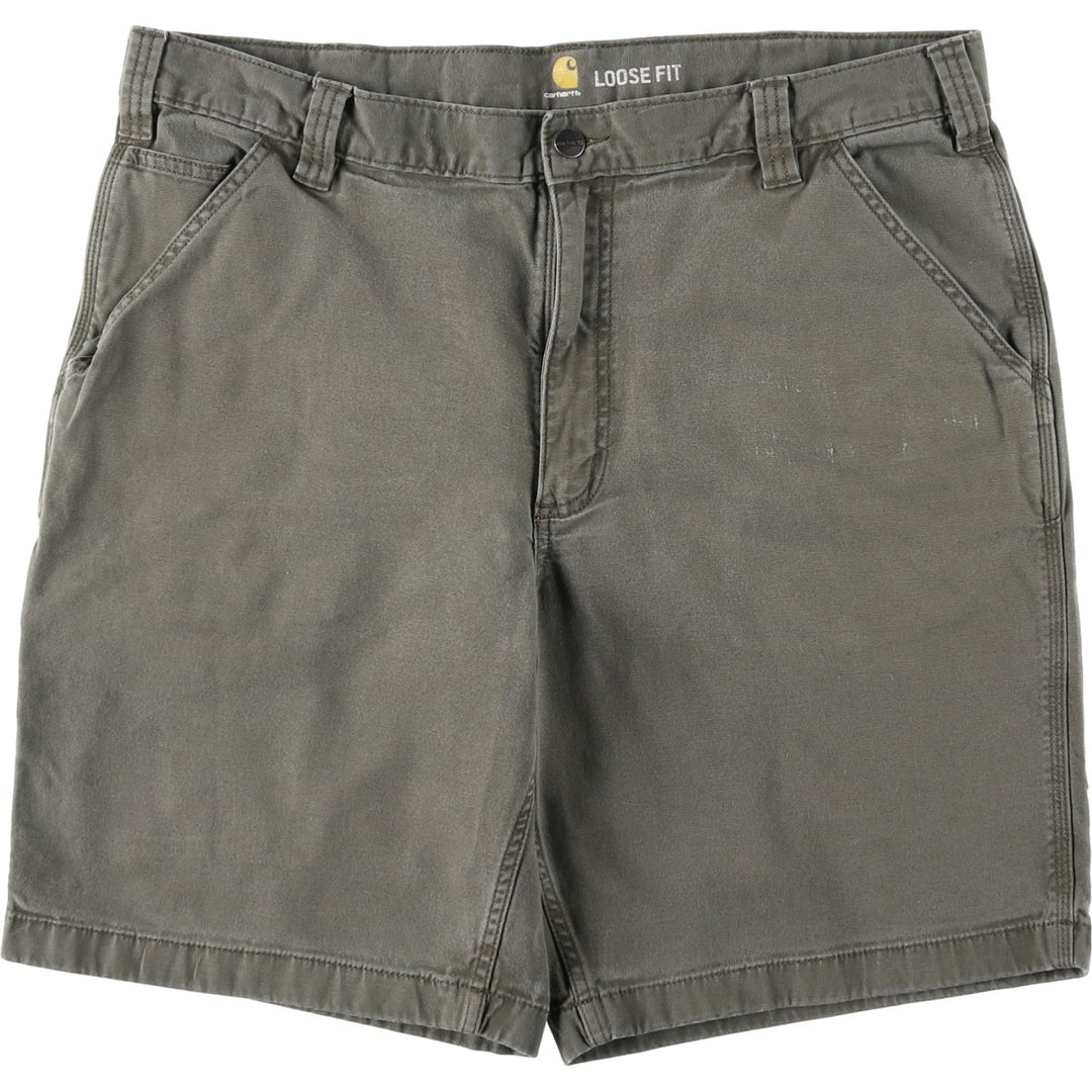 Carhartt Loose Fit Duck Canvas Painter Shorts (Men's W39 equivalent) cotton Khaki type Vintage Second Hand