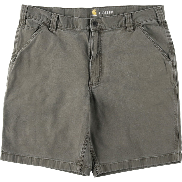 Carhartt Loose Fit Duck Canvas Painter Shorts (Men's W39 equivalent) cotton Khaki type Vintage Second Hand