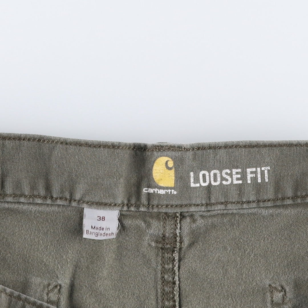 Carhartt Loose Fit Duck Canvas Painter Shorts (Men's W39 equivalent) cotton Khaki type Vintage Second Hand