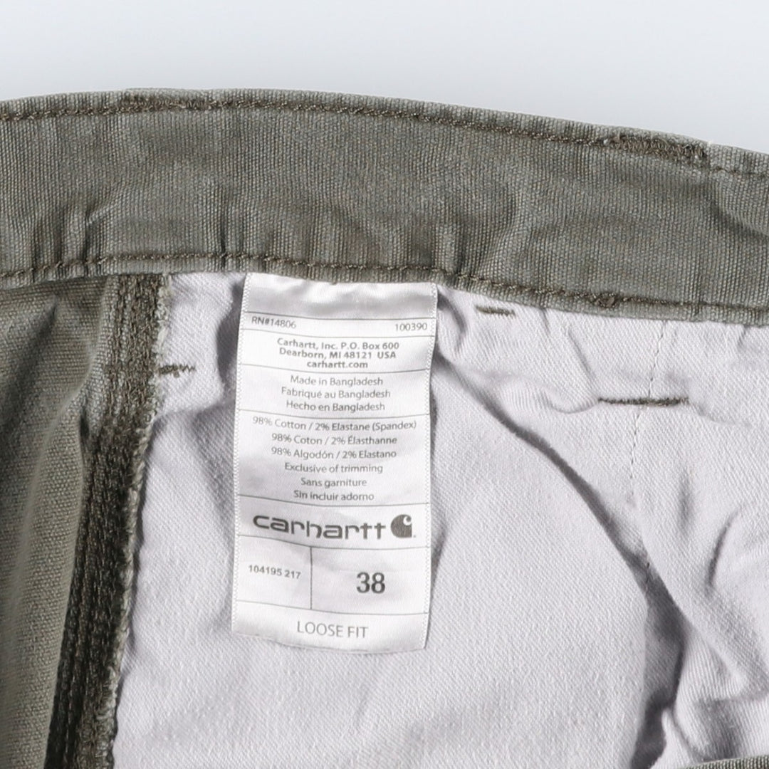 Carhartt Loose Fit Duck Canvas Painter Shorts (Men's W39 equivalent) cotton Khaki type Vintage Second Hand