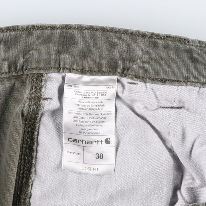 Carhartt Loose Fit Duck Canvas Painter Shorts (Men's W39 equivalent) cotton Khaki type Vintage Second Hand