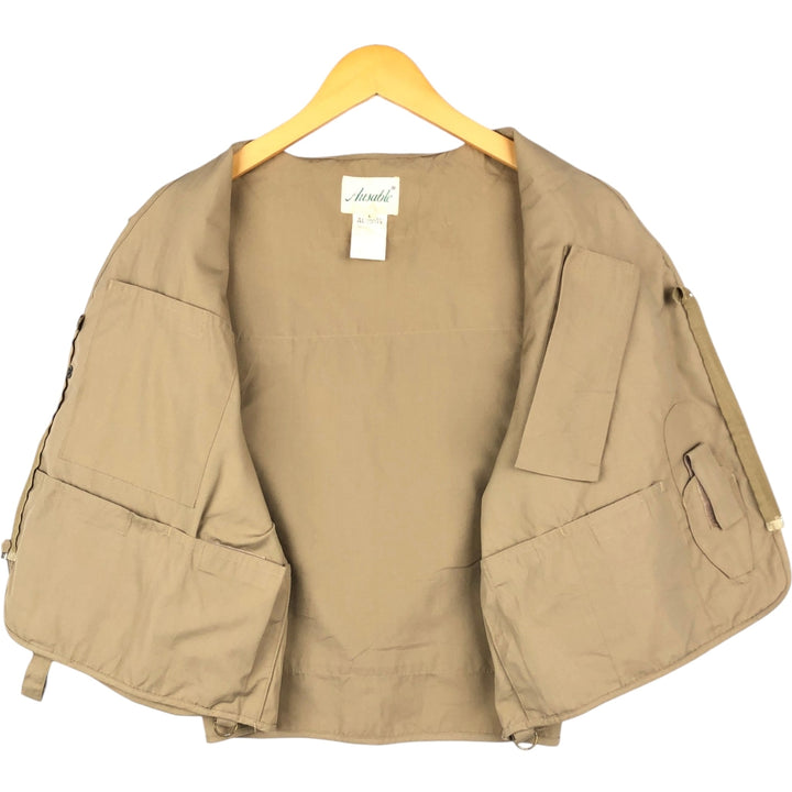 90'S Ausable fishing vest, men's size L equivalent, vintage. polyester Beige type Vintage Second Hand