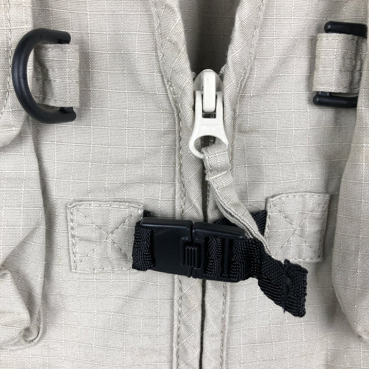 90'S LLBean Ripstop Safari Vest, Men's XL equivalent, Vintage cotton Khaki type beige Vintage Second Hand