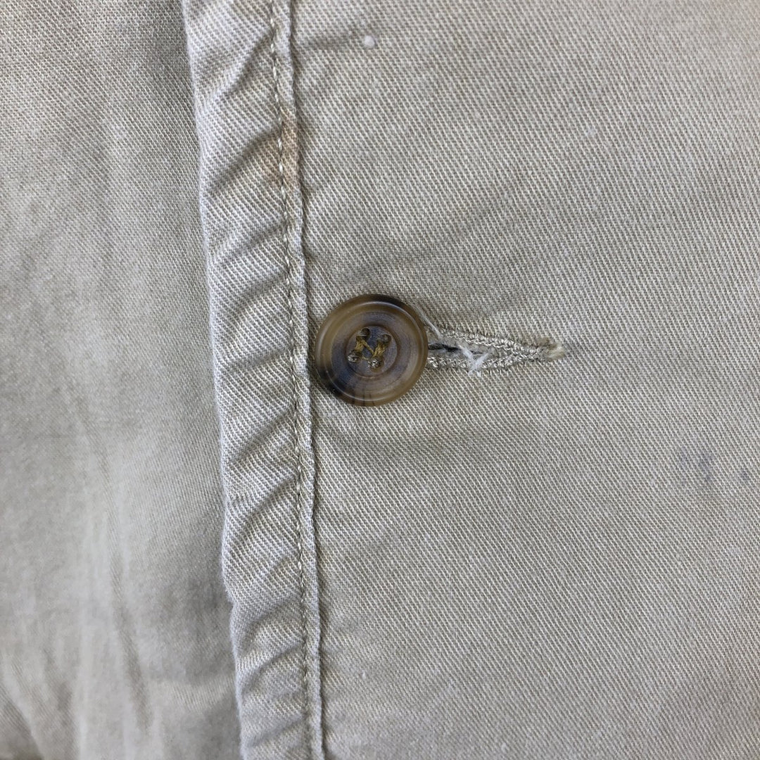 90'S WOOLRICH Safari Vest, Men's XL, Vintage polyester Khaki type beige Vintage Second Hand