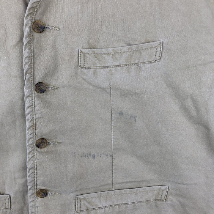 90'S WOOLRICH Safari Vest, Men's XL, Vintage polyester Khaki type beige Vintage Second Hand