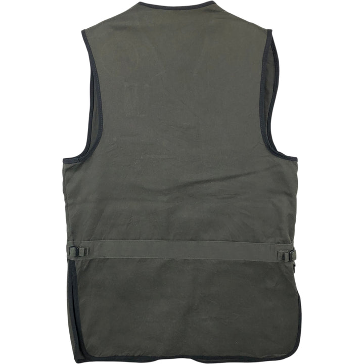Bob Allen custom patch shooting vest, made in USA, men's size M equivalent. polyester Charcoal Vintage Second Hand