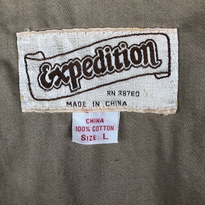 1980'S Expedition Fishing Vest, Men's Size L (approx.), Vintage cotton Beige type Vintage Second Hand