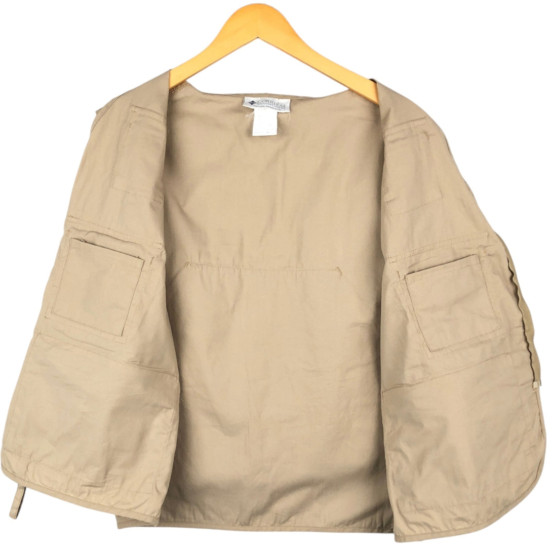 90s-00'S Columbia Photographer Vest, Men's Size L (approx.), Vintage cotton Beige type Vintage Second Hand