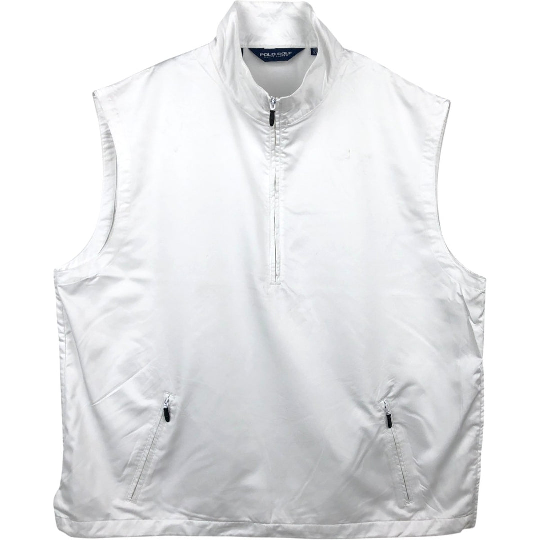 Ralph Lauren POLO GOLF Half-Zip Warm-Up Vest, Men's Size XXL (approx.) polyester white type Vintage Second Hand
