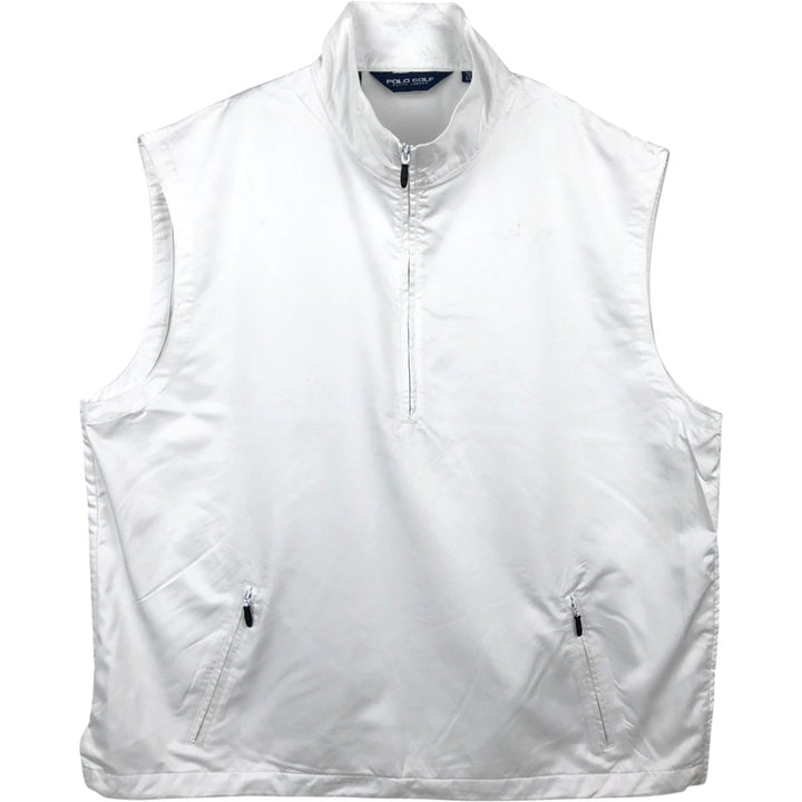 Ralph Lauren POLO GOLF Half-Zip Warm-Up Vest, Men's Size XXL (approx.) polyester white type Vintage Second Hand