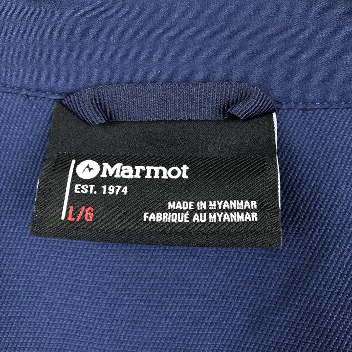 Marmot Advertising Front-Opening Warm-Up Vest, Men's Size L (approx.) polyester Navy blue Vintage Second Hand