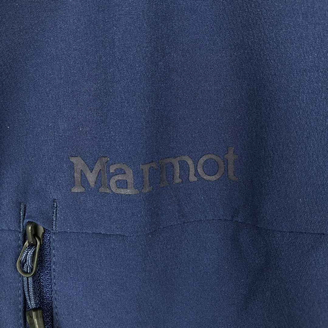 Marmot Advertising Front-Opening Warm-Up Vest, Men's Size L (approx.) polyester Navy blue Vintage Second Hand