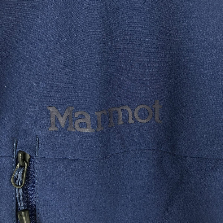 Marmot Advertising Front-Opening Warm-Up Vest, Men's Size L (approx.) polyester Navy blue Vintage Second Hand