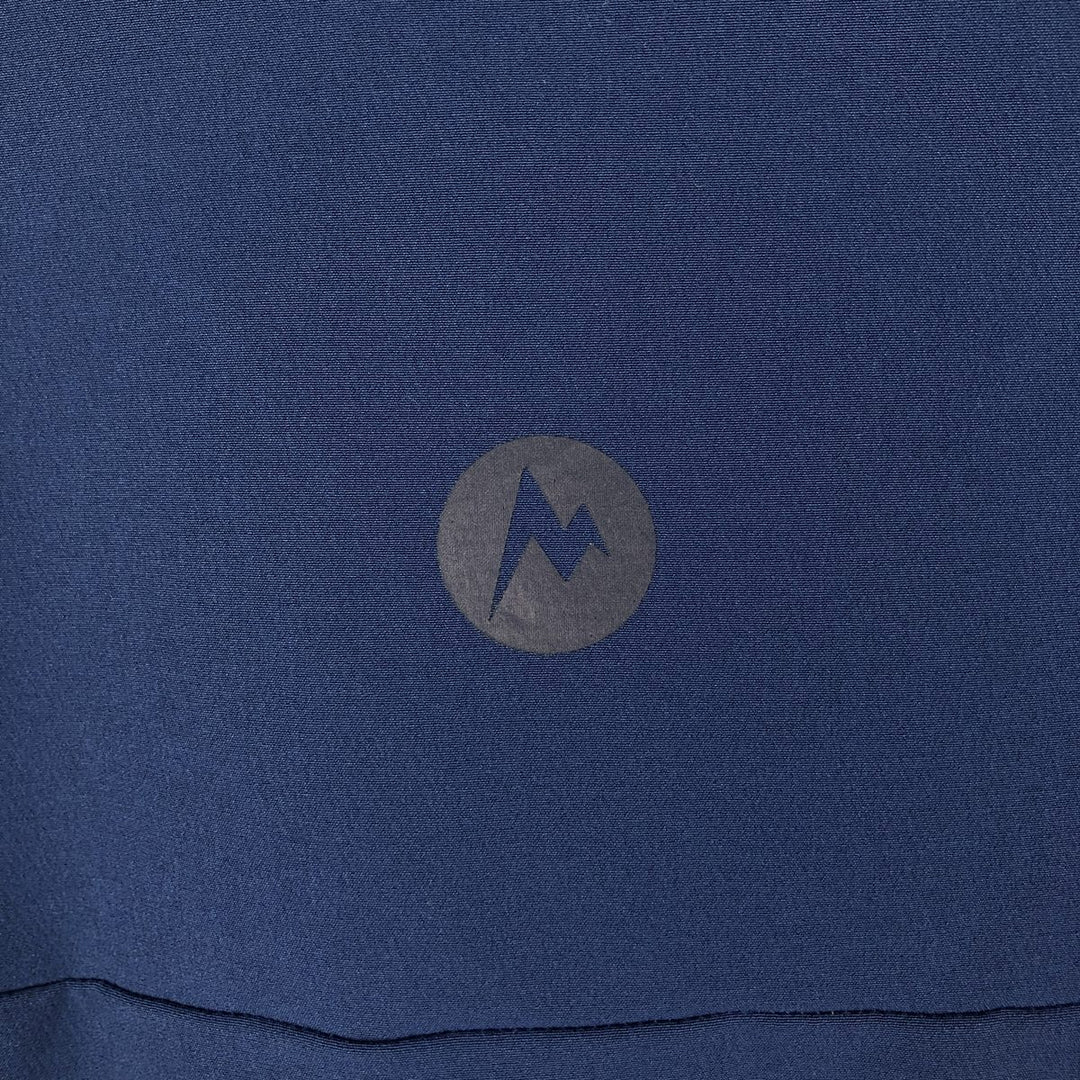 Marmot Advertising Front-Opening Warm-Up Vest, Men's Size L (approx.) polyester Navy blue Vintage Second Hand