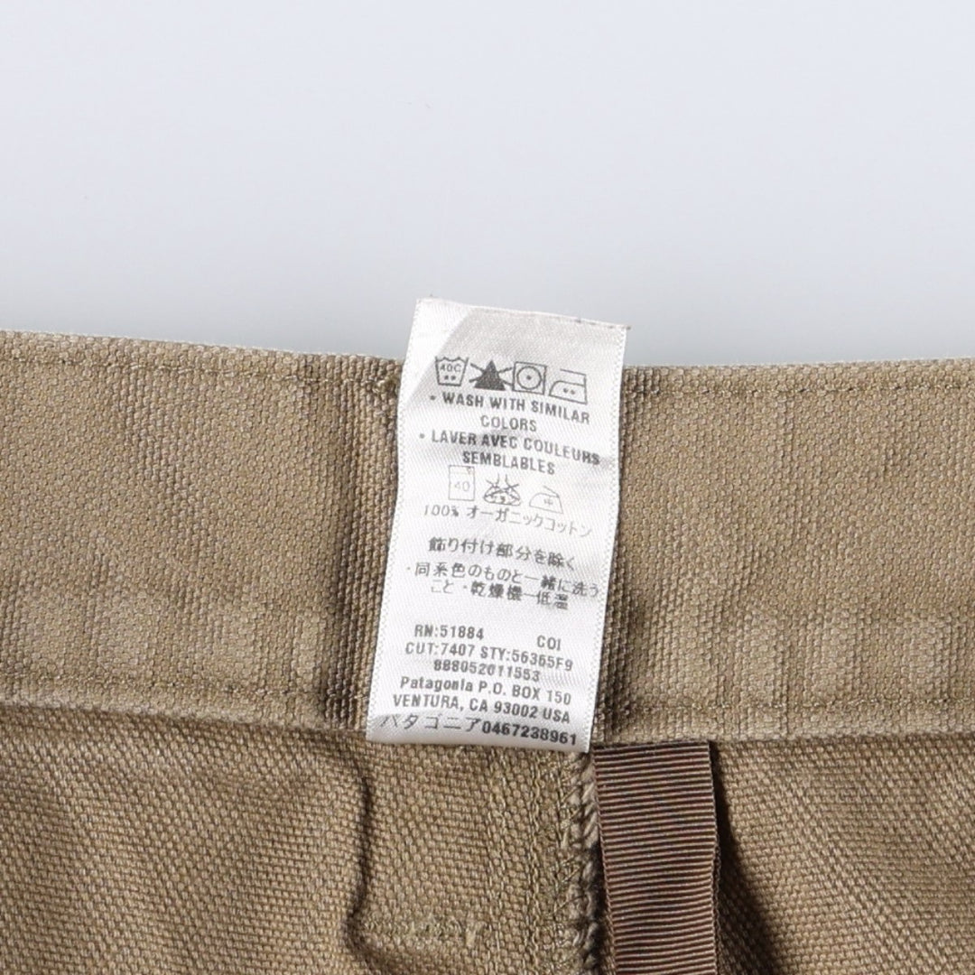 2000'S Patagonia Organic Cotton Duck Painter Pants 56335F9 Men's W34 (approx.) Organic cotton Khaki type beige Vintage Second Hand