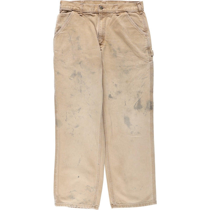Carhartt Loose Original Fit Duck Painter Pants, Men's, W34 equivalent cotton Khaki type beige Vintage Second Hand