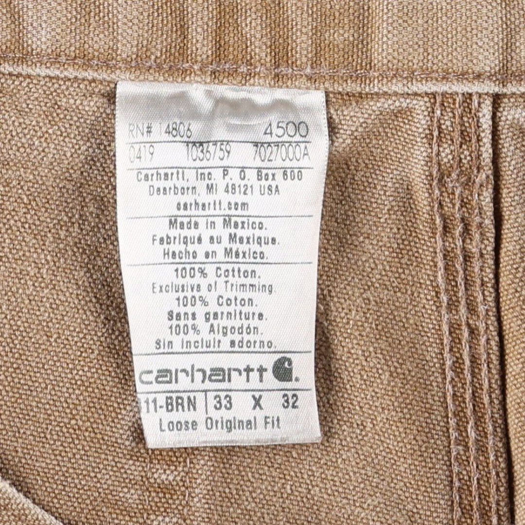 Carhartt Loose Original Fit Duck Painter Pants, Men's, W34 equivalent cotton Khaki type beige Vintage Second Hand