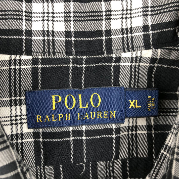 Ralph Lauren POLO RALPH LAUREN Long Sleeve Cotton Check Shirt Men's XL cotton black type Vintage Second Hand