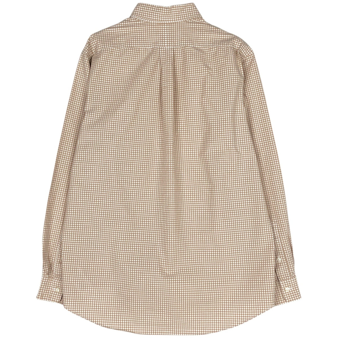 Ralph Lauren POLO RALPH LAUREN CLASSIC FIT Gingham Check Long Sleeve Button-Down Check Shirt, Men's Size L (approx.) cotton Beige type Vintage Second Hand