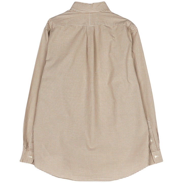Ralph Lauren POLO RALPH LAUREN CLASSIC FIT Gingham Check Long Sleeve Button-Down Check Shirt, Men's Size L (approx.) cotton Beige type Vintage Second Hand